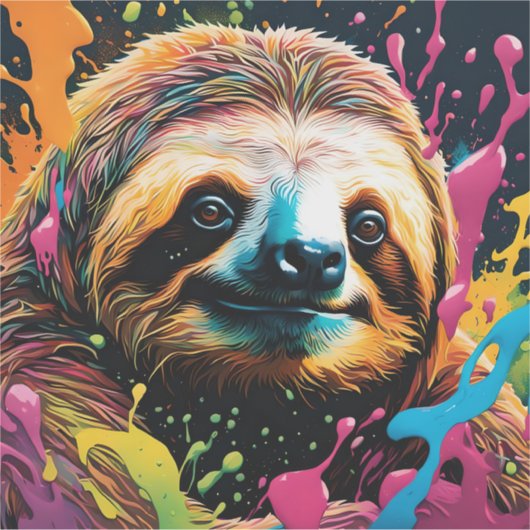 Sloth with splatters シール (正面)