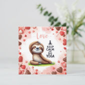 Sloth with text LOVE for Valentine's Day カード (スタンド正面)