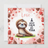 Sloth with text LOVE for Valentine's Day カード (正面)