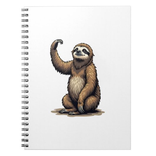 Sloth Woodcut Vintage Wildlife Tee 2 ノートブック (正面)