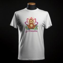 "Slothasana"ヨガ瞑想を行うスロース Tシャツ