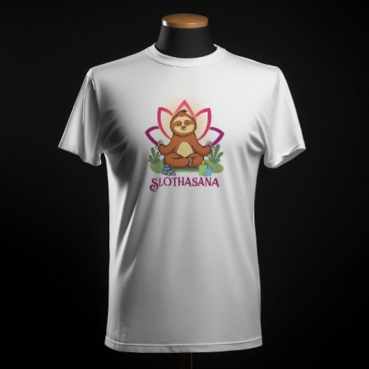 "Slothasana"ヨガ瞑想を行うスロース Tシャツ