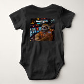SlothCommander in宇宙ボディスーツ ベビーボディスーツ (裏面)
