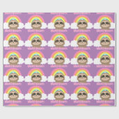 Slothicornの怠惰のユニコーンのかわいい包装紙 ラッピングペーパー (フラット)