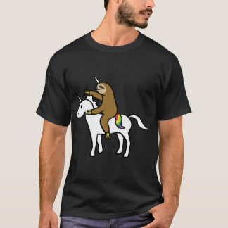 Slothicorn Riding Unicorn friends family Tシャツ