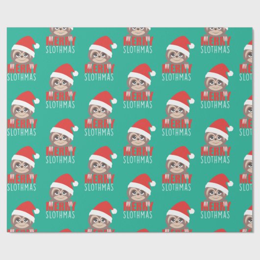 Slothmasのメリーな怠惰のかわいいクリスマスのクリスマスの包むこと ラッピングペーパー (フラット)