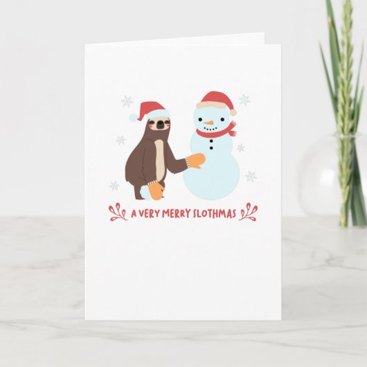 Slothmasの非常にメリーな雪だるまの雪片 カード (正面)