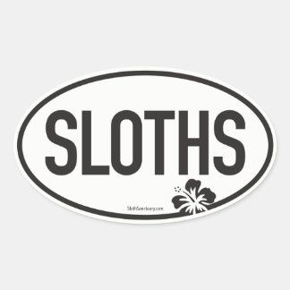 SLOTHSをもし愛するHonk 楕円形シール