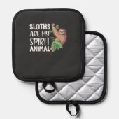 Sloths are my Spirit Animal lazy cute Sloth T-Shir 鍋敷き (正面/裏面)