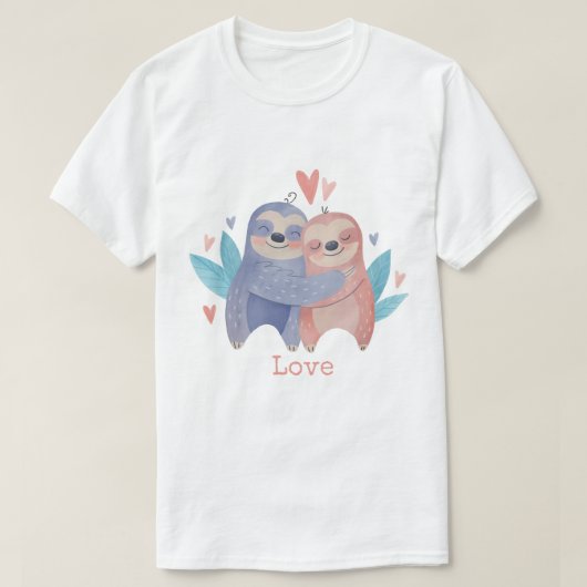 Sloths in Love T-Shirt Tシャツ (デザイン正面)