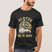 Sloths Make Me Happy Sloths So Cute Long Sleeve Tシャツ (正面)