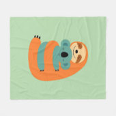 Sloth's Snuggle フリースブランケット (正面(横))