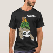 Slothurtle Snail Piggyback Animal Running boy Tシャツ (正面)