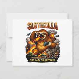 Slothzilla Too Lazy to Destroy,Funny Kaiju Monster ノートカード
