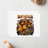 Slothzilla Too Lazy to Destroy,Funny Kaiju Monster ノートカード (正面/裏面インサイチュ)