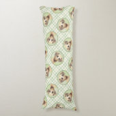 Slough's絵を描ゴールデンサンドかわいいオリジナルドッグアート ボディピロー (正面縦)