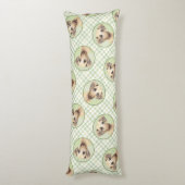 Slough's絵を描ゴールデンサンドかわいいオリジナルドッグアート ボディピロー (裏面 (縦))