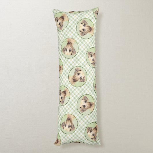 Slough's絵を描ゴールデンサンドかわいいオリジナルドッグアート ボディピロー (裏面 (縦))