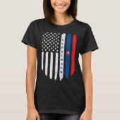Slovak American Flag Slovakia Root Dad Tシャツ (正面)