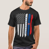 Slovak American Flag Slovakia Root Dad Tシャツ (正面)