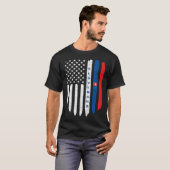 Slovak American Flag Slovakia Root Dad Tシャツ (正面フル)