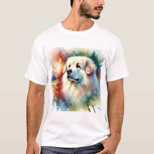Slovak Cuvac Dog 030724AREF102 - Watercolor Tシャツ (正面)
