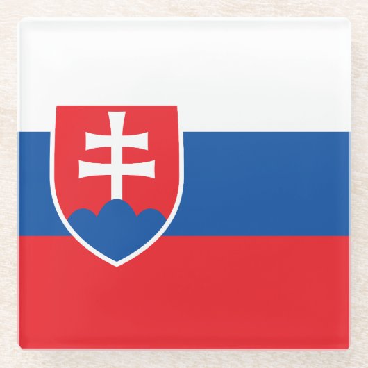 Slovakia Flag ガラスコースター (正面)