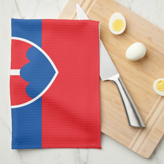 Slovakia Flag キッチンタオル (四つ折り)
