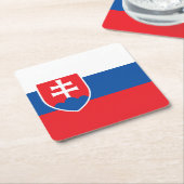 Slovakia Flag スクエアペーパーコースター (アングル)