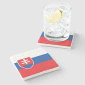 Slovakia Flag ストーンコースター (横)