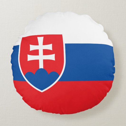 Slovakia Flag ラウンドクッション (正面)
