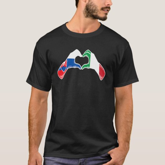 Slovakia Italy Flag  Slovakian Italian Heart Tシャツ (正面)