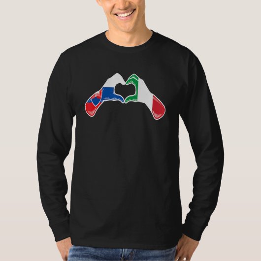 Slovakia Italy Flag  Slovakian Italian Heart Tシャツ (正面)