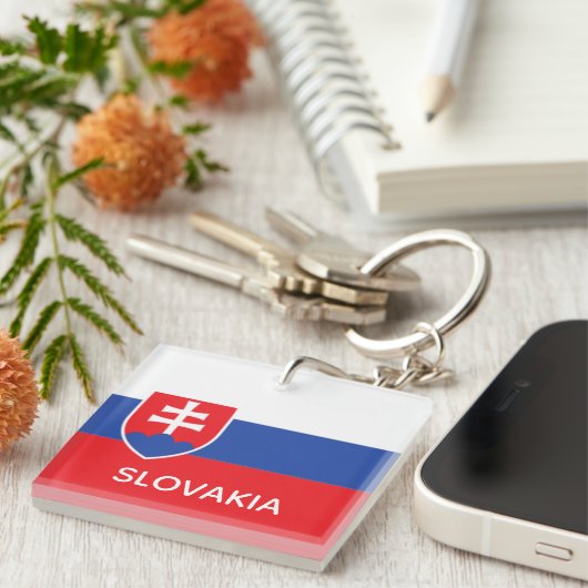 Slovakia Slovakian Flag Emblem Europe キーホルダー (正面右)
