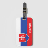 Slovakia Slovakian Flag Emblem Europe ラゲッジタグ (正面縦)