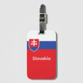 Slovakia Slovakian Flag Emblem Europe ラゲッジタグ (正面縦)
