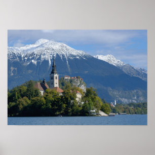 Slovenia, Bled, Lake Bled, Bled Island, Bled ポスター