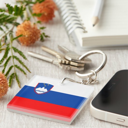 Slovenia Flag キーホルダー (正面右)