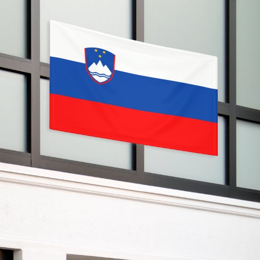 Slovenia Flag 横断幕 (ビルの外側)