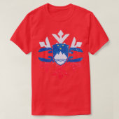 Slovenia Flag Winter Snowflake Design Tシャツ (デザイン正面)
