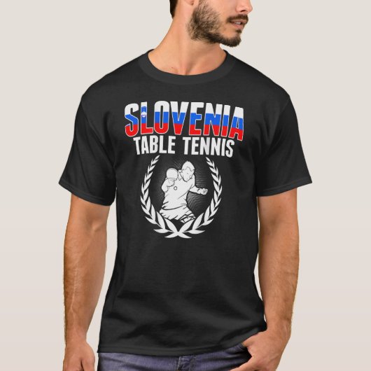 Slovenia Table Tennis  Slovenian Ping Pong Support Tシャツ (正面)