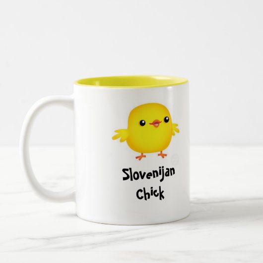 Slovenijanのひよこのマグ ツートーンマグカップ (左)