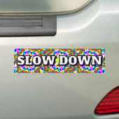 SLOW DOWN (you may change the words) バンパーステッカー (車上)