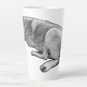 Slow Heat, Closed Eyes カフェラテマグ (正面)