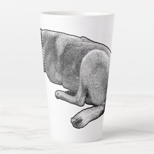 Slow Heat, Closed Eyes カフェラテマグ (正面)