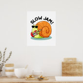 Slow Jam Funny Music Snail Pun ポスター (キッチン)