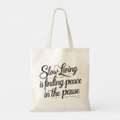 Slow Living | Pastel Snail with Floral Border  トートバッグ (裏面)