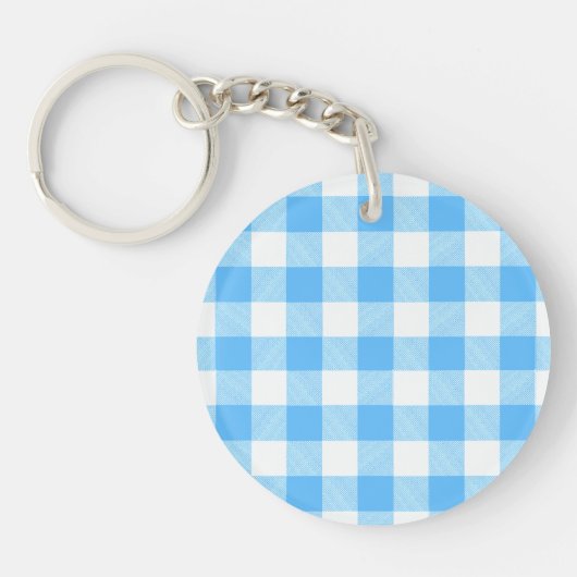 Slow-Living Summer Sky Check キーホルダー (正面)