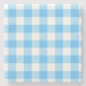 Slow-Living Summer Sky Check ストーンコースター (正面)