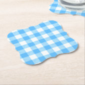 Slow-Living Summer Sky Check ペーパーコースター (アングル)